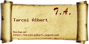 Tarcsi Albert névjegykártya